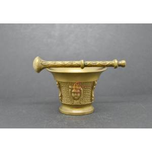 Maja de mortero de latón macizo antiguo, accesorios de cocina para restaurante en casa, herramientas para especias de hierbas, molinillo de Medicina de granito de plástico - Product Image 1