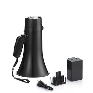 Black 40W Loud Hailer Bullhorn Megaphone Speaker for Troop Sporting Rescue