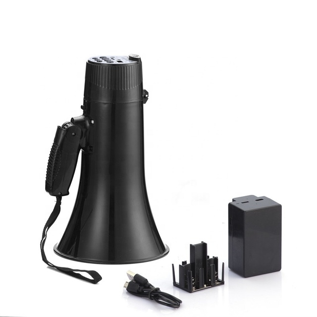 Black 40W for 5.0 Loud Hailer Bullhorn Megaphone Built-in Microphone Rechargeable Battery for Outdoor Sporting Rescue Use