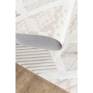 Alfombra Moderna Color Crema Netline BY008, 80x150 cm, Polipropileno y Poliéster, Fácil de Limpiar, Duradera, Antideslizante, Depot Home - Product Image 2