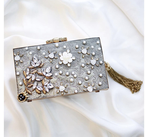 Artisanat de luxe exquis perle pochette décontracté/classique/mode mariage soirée coquille pour les femmes prix avec motif de pierre - Product Image 5