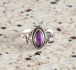 Handmade 925 Sterling Silver Classic Engagement Ring Natural Amethyst Bezel Setting <b>Wedding</b> Oxidized Ring - Product Image 5