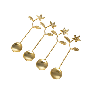 Vaisselle décorative et article de cuillère en laiton pour la cuisine domestique avec long manche en acier miroir artisanat naturel à vendre - Product Image 5