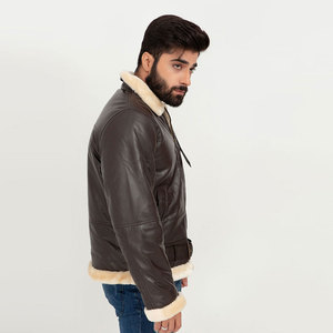 Veste en cuir de fausse fourrure de collection d'hiver de couleur unie sur mesure veste en cuir de shearling de style entièrement personnalisée à bas prix - Product Image 2