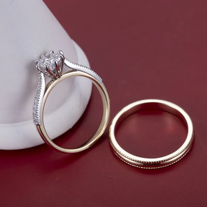 Classic New Women's Diamond <b>Ring</b> With Moissanite Round Cut Prong Setting Diamond Band <b>Ring</b> 14 Kt White Gold With Fine Design - Product Image 2