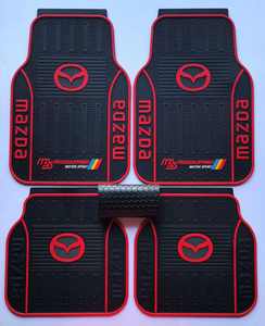 Tapis de sol de voiture universels élégants et antidérapants en TPV, durables, épaisseur 18 mm, ensemble complet 4 pièces, noirs, aiguilletés pour l'intérieur - Product Image 4