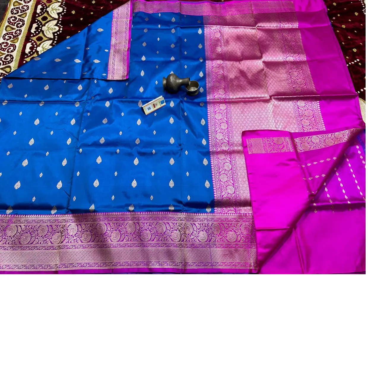 Op Maat Gemaakte Brokaat Zijden Stoffen In Op Maat Gemaakte Kleuren, Ideaal Voor Saree En Indiase Productleveranciers