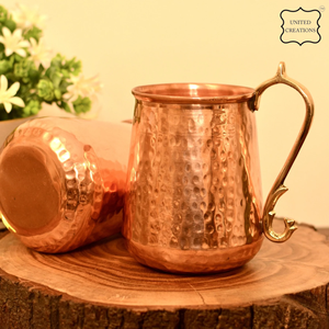 Taza de botella de cobre de mula de Moscú de alta calidad con asa de viaje, martillado diseño clásico para bebidas frías, taza de cobre - Product Image 6