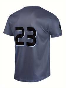 Camiseta de béisbol Hip Hop personalizada para hombre, diseño con estampado de números, rayas, poliéster transpirable, softbol, Camiseta deportiva clásica para adultos - Product Image 3