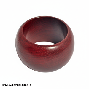 Brazalete de Madera Hecho a Mano, Color Borgoña Oscuro, Pulido, Redondo y Grueso, para Mujer, Regalo para Ella - Product Image 2