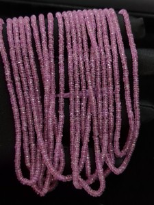 Cuentas Rondelle de zafiro Rosa Natural de 10 quilates, 2,5-3,5mm, facetadas, calidad fina, los más vendidos, mayorista directo para la fabricación de joyas - Product Image 3