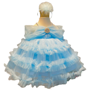 Bán Buôn Ngắn Tay Áo Cô Gái Công Chúa Ăn Mặc Màu Sắc Khác Nhau Nhiều Nổi Lớp 2-10 Năm Tuổi Trẻ Em Quần Áo OEM ODM - Product Image 1