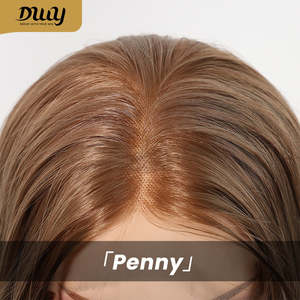 Penny-DWy High Quality Synthetic <b>Wig</b> 24-Inch Layered <b>Short</b> <b>Wig</b> with Free Parting in Light Brown and Green Free Shipping - Product Image 6