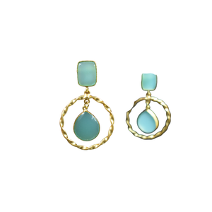 Pendientes de Botón Elegantes de Último Diseño, Material de Latón, Chapado en Oro, Piedra Mate, Joyería para Mujeres y Niñas - Product Image 6
