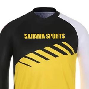 Camiseta de carreras de motocross, poliéster 100%, transpirable, absorbe la humedad, manga larga, cuello en V, camiseta de carreras con manga raglán - Product Image 2