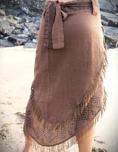 กระโปรงชนเผ่าพิมพ์ลายแนวชนเผ่าเสื้อผ้าผ้าฝ้ายระบายอากาศได้ดีมีดีไซน์ปักลาย - Product Image 4