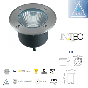 8W luce naturale 4000K Walk-On rotondo incasso proiettore LED Path luci - Product Image 2