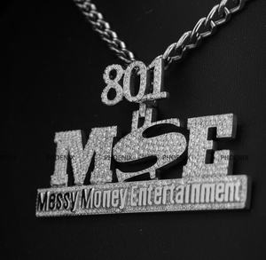 Custom Round Brilliant Cut 925 Sterling Silver Hip Hop Name Pendant with Number Bail for Men and Women by Phoenix Enterprise - Product Image 4