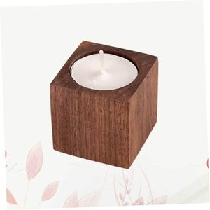 2pcs Table Top Decor Wooden Candlestick Holders Home Decoration Candle Stand <b>Tealight</b> Stand Practical Candlestick Decorate Small - Product Image 2