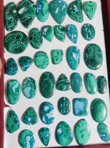Malachite chrysocolla cabochon. นักออกแบบ ~ อัญมณีมรกตสีน้ำเงินสีเขียวธรรมชาติ chrysocola. Malachite สำหรับทำเครื่องประดับ - Product Image 3