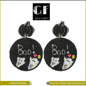 Meilleure Qualité Noël Géométrique À La Mode Perlé Boucles D'oreilles Plaqué Or Unisexe Nouvelle Arrivée Du Fabricant Indien Cosplay - Product Image 2