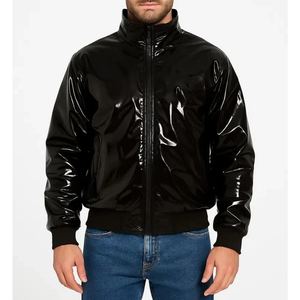 Blouson aviateur classique en cuir PU pour homme, hiver - Product Image 1