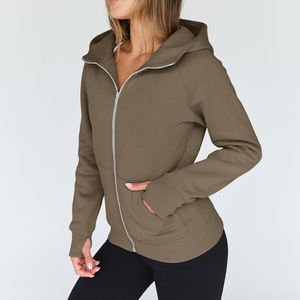 Sudadera con capucha de lana suave para mujer de alta calidad, sudadera informal multicolor con logotipo frontal para ropa de calle de invierno y niñas - Product Image 2