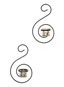 Applique murale en fer forgé de style antique, design luxueux, avec support pour bougie chauffe-plat, pour la décoration de la maison et du bureau, mariages, fêtes et événements, fabriquée en Inde. - Product Image 2