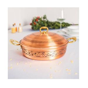 Marmite de cuisson en cuivre martelé de qualité supérieure, forme ronde, taille personnalisée, pour utilisation en vaisselle - Product Image 2