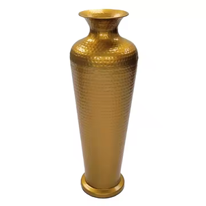 Gold <b>Metal</b> Flower <b>Vases</b> for Wedding Decor Hotel Centerpieces Indian Handicrafts Wholesale Export by decor Impex - Product Image 4