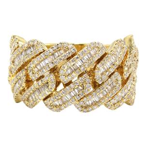 แหวนฮิปฮอปสุดอินเทรนด์สำหรับผู้ชายประดับเพชร10K 14K 18K สีทองตามสั่งสำหรับงานแต่งงาน - Product Image 1