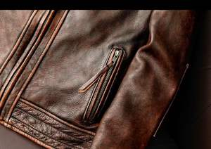 Chaqueta de cuero de vaca real vintage, ropa de abrigo informal cálida y elegante para Otoño e Invierno - Product Image 3