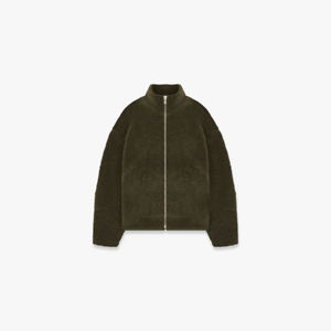 Veste en polaire Olive Coupe décontractée avec poches fonctionnelles, détails de couture arrière et artisanat - Product Image 2