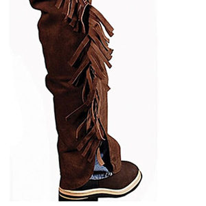 SPORTSWORLD Chaps de cowboy occidentaux légers à design personnalisé uni, franges, cuir de vache, pantalon brun clair pour l'équitation - Product Image 2