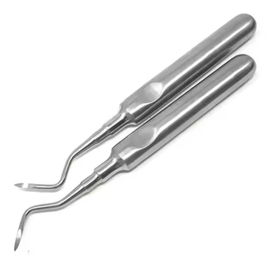 Elevadores de extracción dental manuales con punta curva de 4mm Instrumentos quirúrgicos de luxación de raíz reutilizables hechos de acero y plástico - Product Image 6
