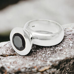 Anillo de aspecto elegante para uso diario, piedra preciosa de ónix negro Natural, Plata de Ley 925, forma redonda, joyería hecha a mano, proveedores al por mayor - Product Image 3