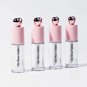 Factory Plastic Heart Shaped Empty Lip Gloss Container Cosmetic Container Pen Lip Gloss Tubes With Brush