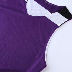 Maillot de basket réversible imprimé grande taille unisexe personnalisable 100 % polyester respirant antibactérien séchage rapide - Product Image 3