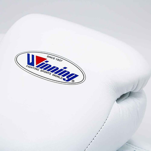ถุงมือชกมวยสีขาวสั่งทำราคาส่ง หนังแท้ 100% สำหรับการแข่งขัน MMA คิกบ็อกซิ่ง - Product Image 4