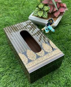 Soporte de pañuelos de madera rústica elegante dispensador de pañuelos de madera caja de almacenamiento de pañuelos de madera maciza - Product Image 1