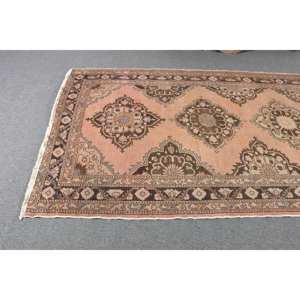 Vintage <b>Brown</b> 49 X 123 ft Turkish <b>Wool</b> Rug Classic Style Beige Accents Patchwork Pattern Latex for Large Area for Teenagers - Product Image 3