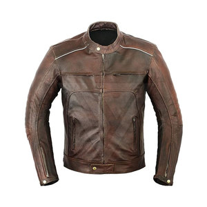 Chaqueta de Cuero para Hombre, Estilo Italiano, Corte Ajustado, Motociclista, Moda, Ropa Exterior de Invierno, Tallas Grandes, Personalizada, Impermeable, Cortavientos, Transpirable - Product Image 1