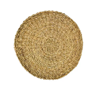 Tapis de table écologiques 100 % naturels en jute classique faits à la main, à prix abordable, avec corde de coton ronde et coussinets en jonc de mer