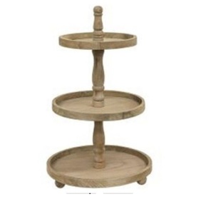 Placa superior impresa Mango madera pastel pantalla Pedestal servir taza pastel soporte para el hogar restaurantes fiesta uso - Product Image 4