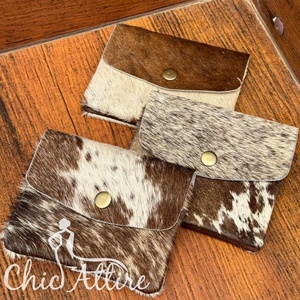 Mini lindo 2025 Hair-On cuero de vaca genuino monedero y tarjetero cuero genuino tarjeta de crédito bolsa diseñador regalo para mujeres - Product Image 1