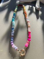 Lot de 15 colliers personnalisés en pierres naturelles fines et colorées, perles rondelles, bijoux d'été pour femmes, pour les magasins de détail