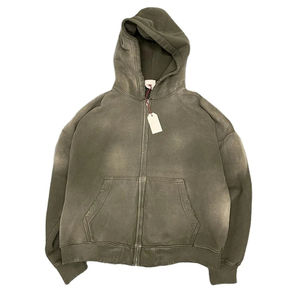 Sudadera con capucha y cremallera de lujo Unisex 400 GSM algodón de alta calidad de gran tamaño Sun Faded Anti-Shrink diseño personalizado para la temporada de invierno - Product Image 6