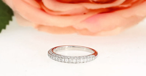 Anillo de boda de diamante minimalista Hald Eternity, anillo apilable para mujer, con certificado IGI joyería de moda, regalo - Product Image 2