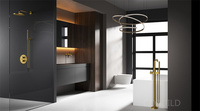 Salle de bain royale de luxe en laiton rond thermostatique robinet de douche mélangeurs de douche pluie or ensemble de douche