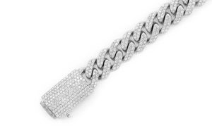 Bracelet Hip Hop Luxe Personnalisé à Maillons Cubains en Diamant Vente en Gros en Argent Sterling Moissanite Tendance Bracelet Personnalisé pour Hommes - Product Image 5